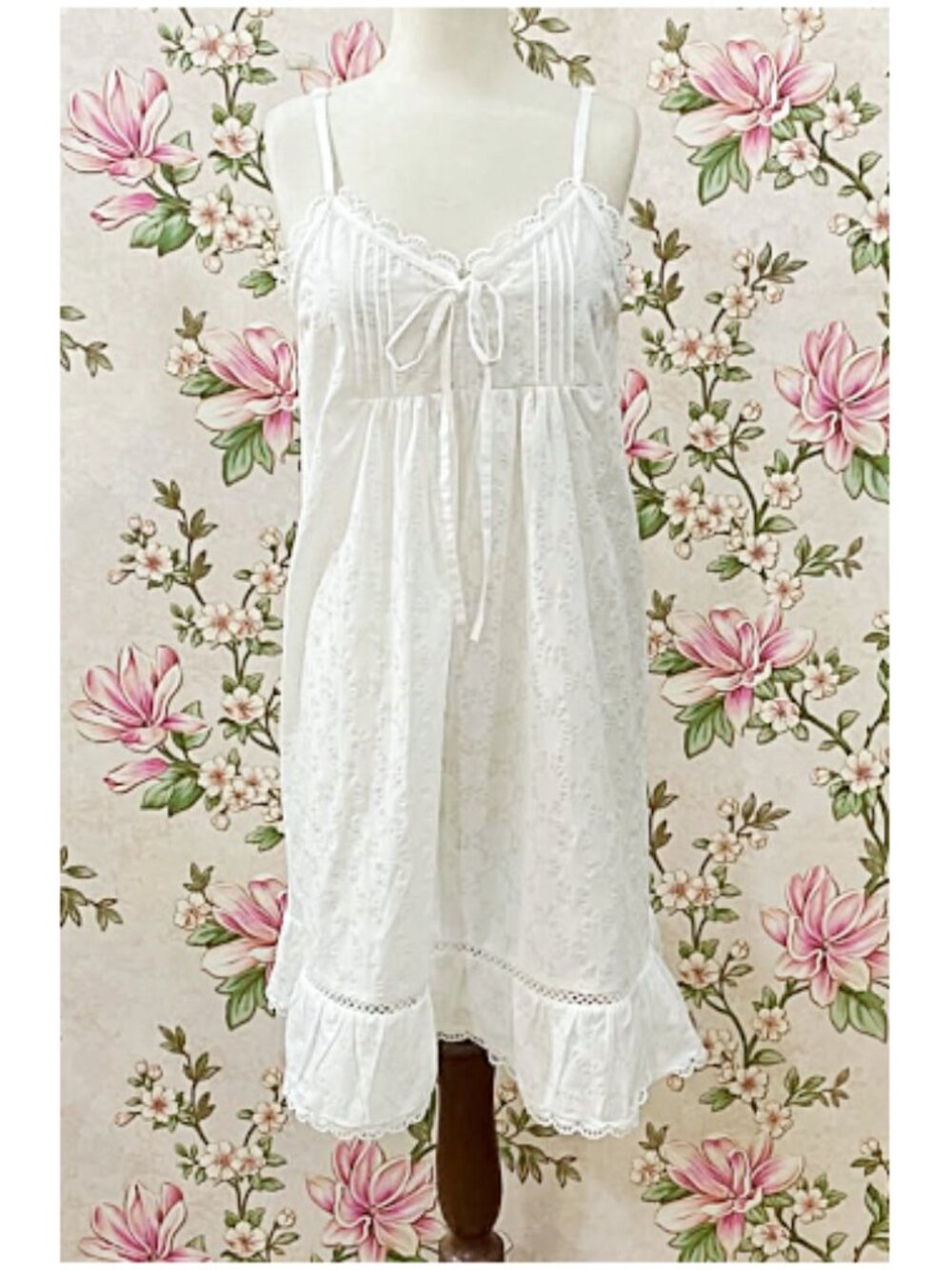 SoieRose 100% Cotton Victorian Lace Trim Nightgown - SR-1296